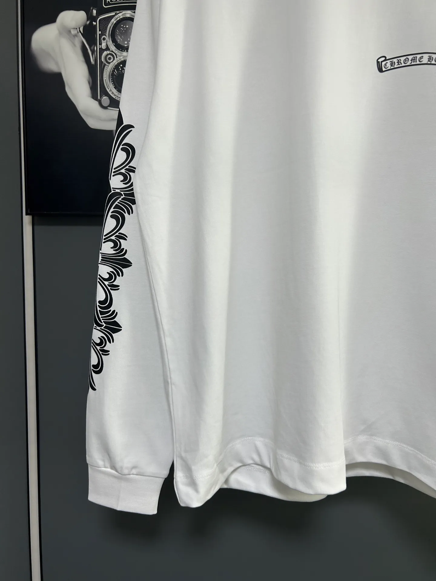 P230 2026 new (exclusive) Chrome Hearts autumn and winter limited edition heavyweight high-weight long-sleeved T-shirt, customized Dreamweaver Yayun ribbed cotton designer concept style Fabric: Heavy 380g Size: S M L XL Color: White